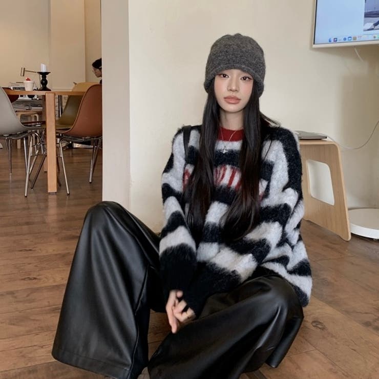 シャキーボーダーニットプルオーバー | Alvia | 詳細画像7 