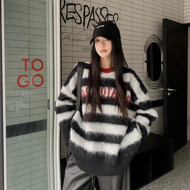 シャキーボーダーニットプルオーバー | Alvia | 詳細画像10 