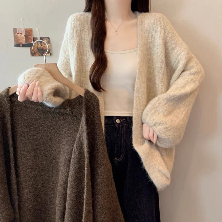 ボリューム袖ニットカーディガン | Alvia | 詳細画像8 