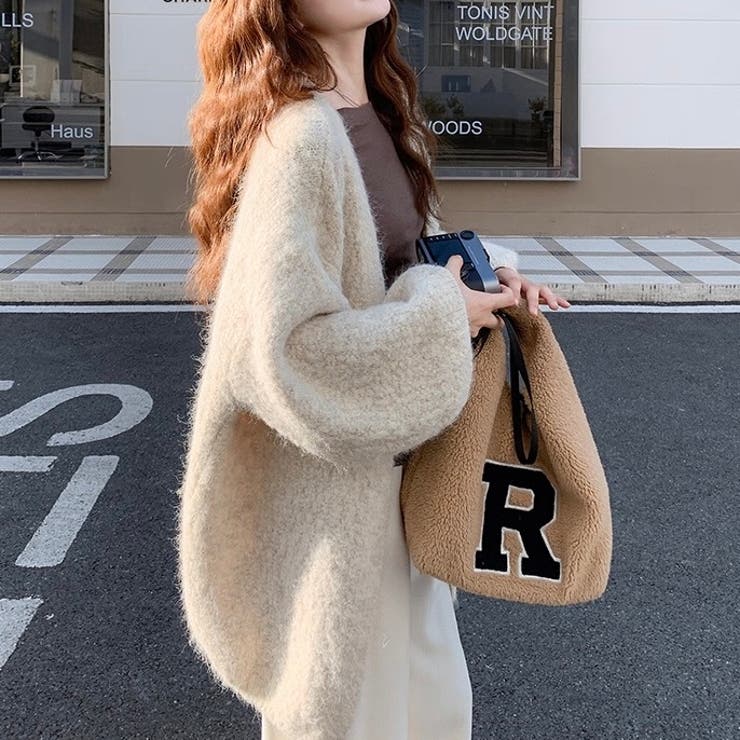 ボリューム袖ニットカーディガン | Alvia | 詳細画像1 