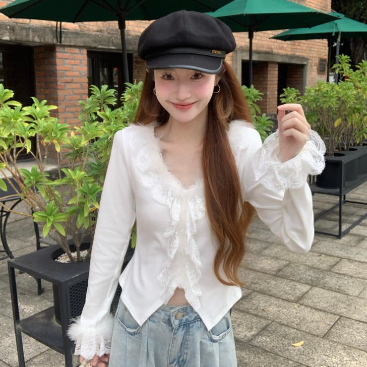 Vネックファー付きトップス | Alvia | 詳細画像5 