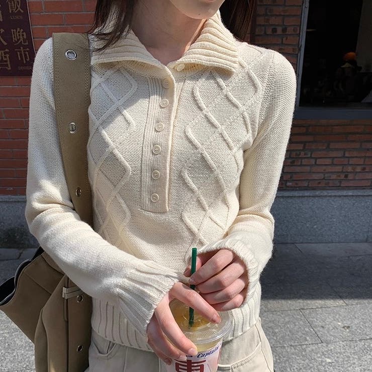 アイボリー | ニットプルオーバー オフィス 春 | Alvia