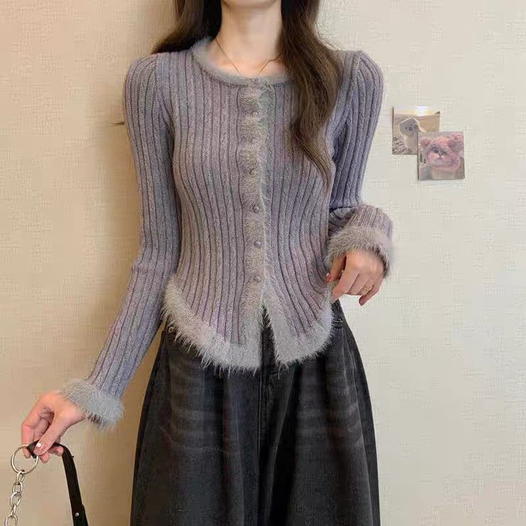 グレー | ニットカーディガン 春 韓国 | Alvia