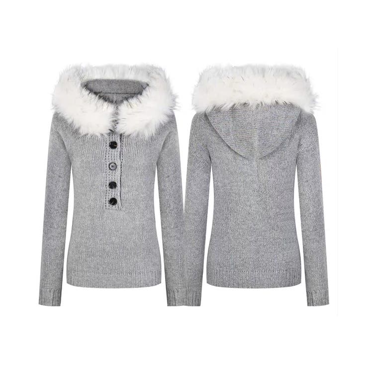 ファー付きニットトップス 春 韓国 | Alvia | 詳細画像9 