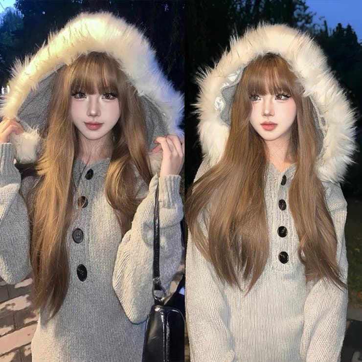 ファー付きニットトップス 春 韓国 | Alvia | 詳細画像2 