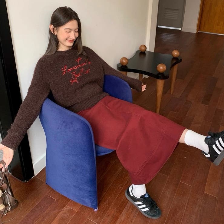 刺繍ロゴニットプルオーバー 春 韓国 | Alvia | 詳細画像8 