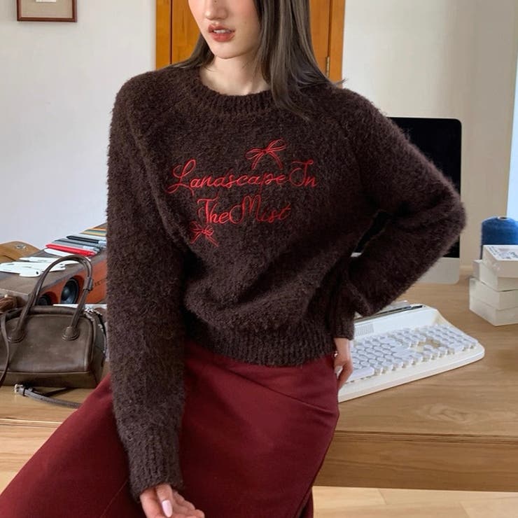 刺繍ロゴニットプルオーバー 春 韓国 | Alvia | 詳細画像10 