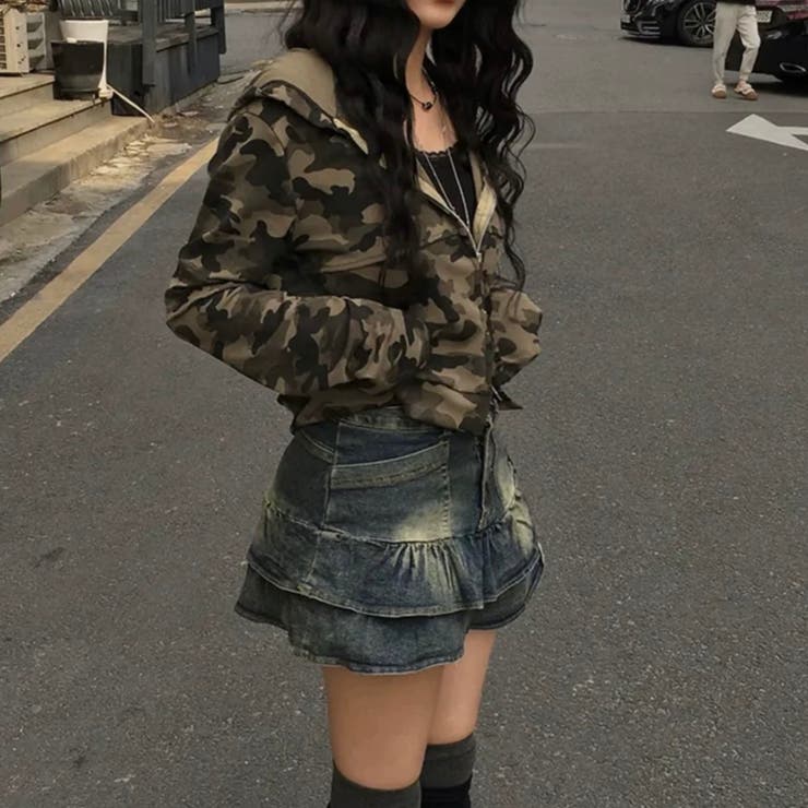 カモフラージュショート丈パーカー オフィス サイズ | Alvia | 詳細画像7 