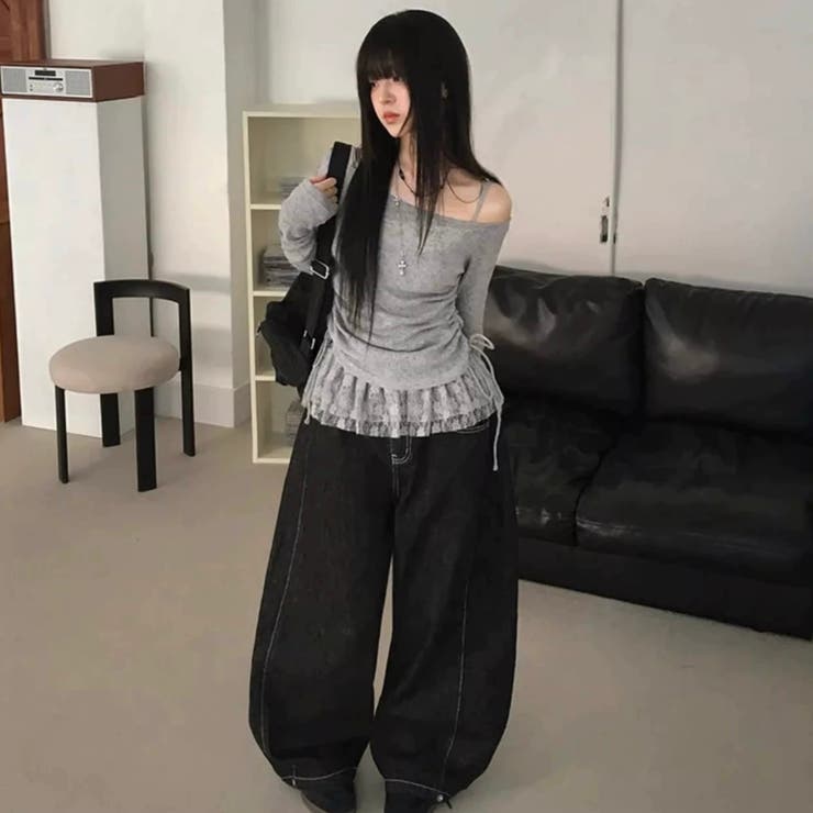 春新作 レイヤード風オフショルダートップス ２点セット | Alvia | 詳細画像7 