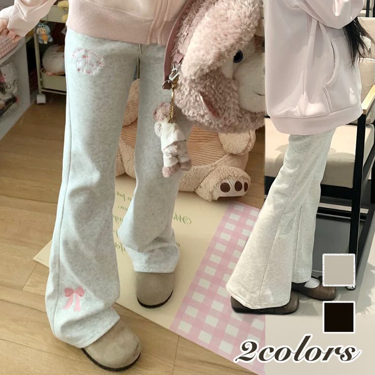 リボンフレアスウェットパンツ | Alvia | 詳細画像1 