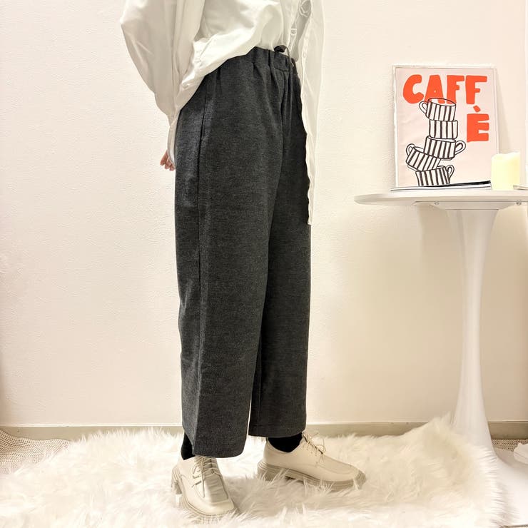 イージーパンツ/ウール混ハイウエストパンツ | Alvia | 詳細画像8 