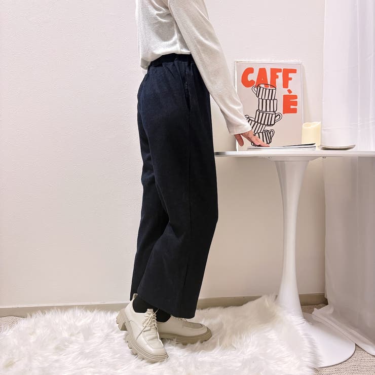 イージーパンツ/ウール混ハイウエストパンツ | Alvia | 詳細画像3 