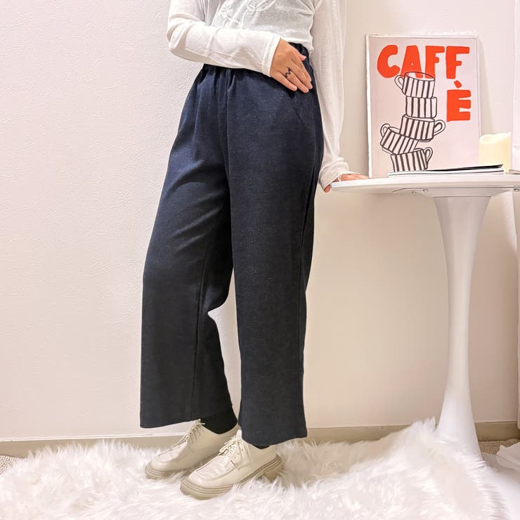 イージーパンツ/ウール混ハイウエストパンツ | Alvia | 詳細画像5 
