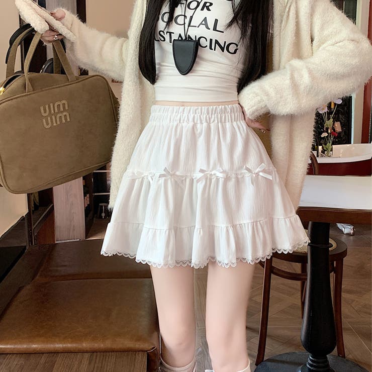 リボン付きミニスカート インナーパンツ付き | Alvia | 詳細画像3 