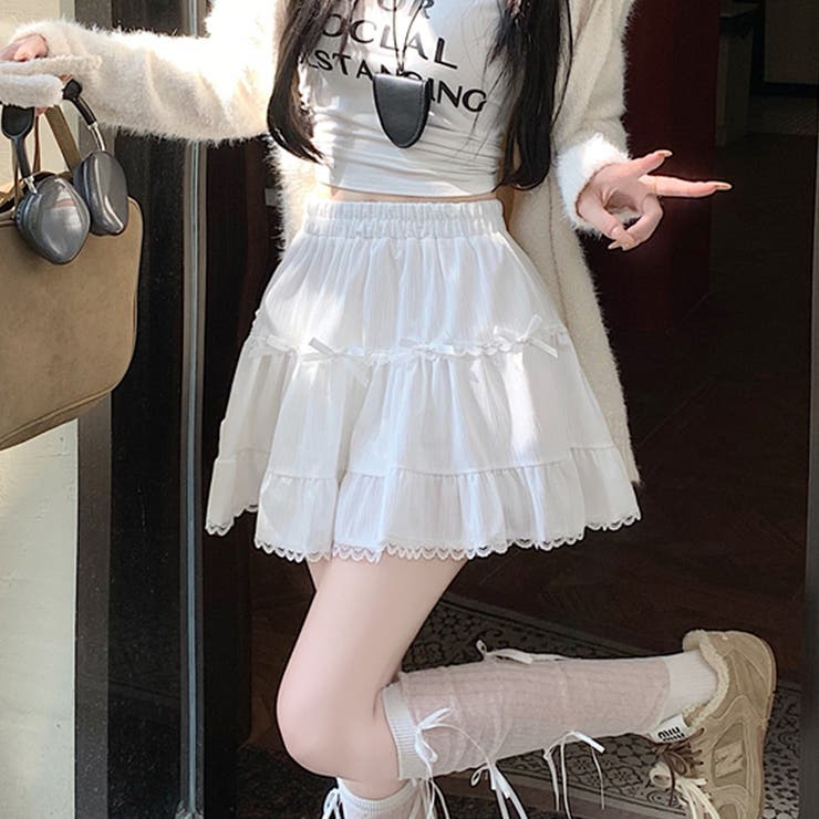 リボン付きミニスカート インナーパンツ付き | Alvia | 詳細画像5 