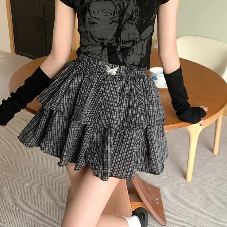 ブラック | インナーパンツ付きスカート セクシー サイズ | Alvia