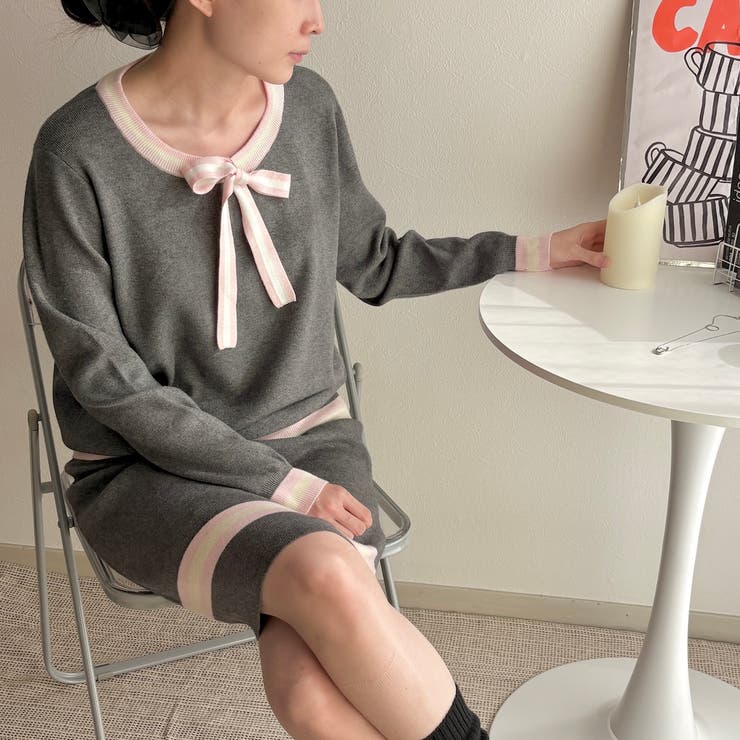 セットアップ ニットプルオーバー＆ミニスカート 2点セット | Alvia | 詳細画像3 