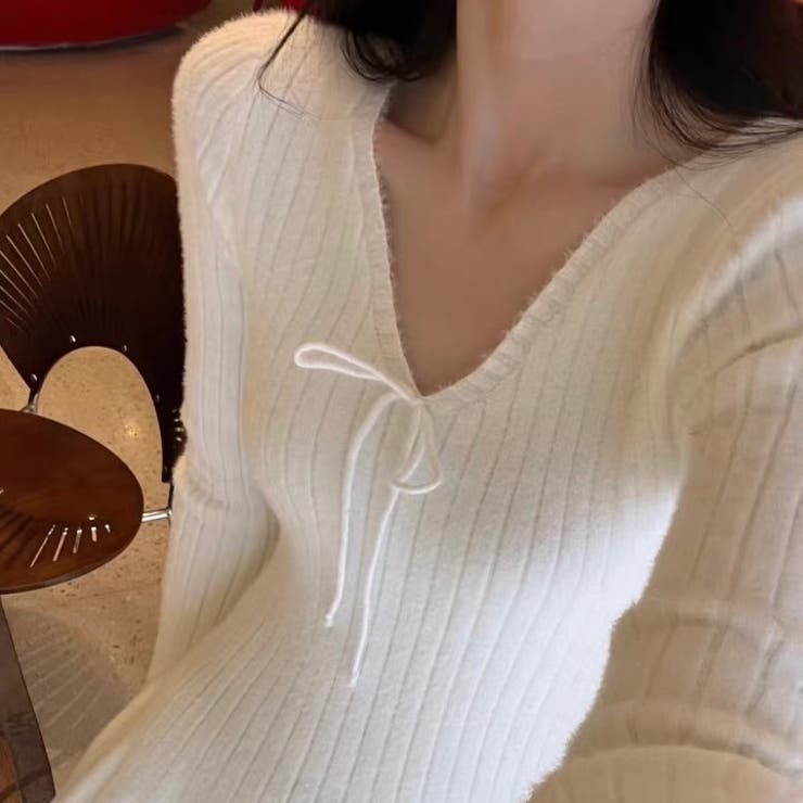 シャギーミニワンピース ふわふわフィット フレアニットワンピース | Alvia | 詳細画像3 