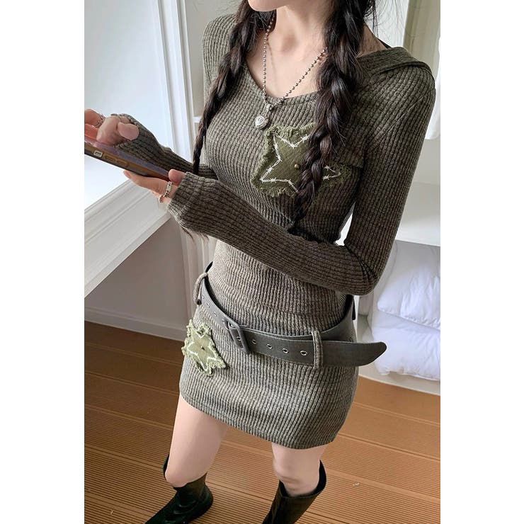 星刺繍フード付きワンピース | Alvia | 詳細画像15 