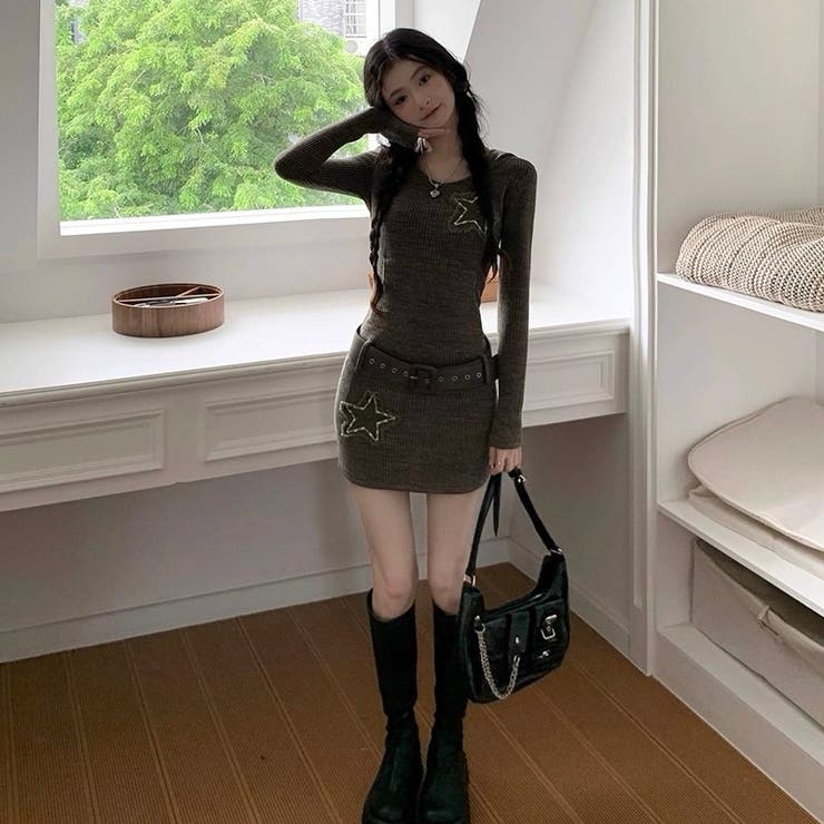 星刺繍フード付きワンピース | Alvia | 詳細画像4 