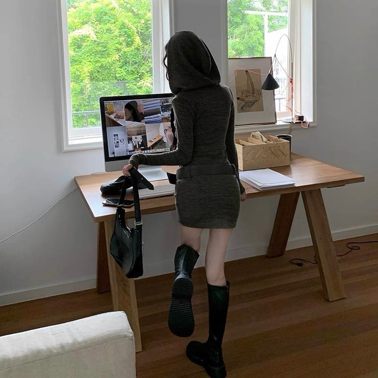 星刺繍フード付きワンピース | Alvia | 詳細画像5 