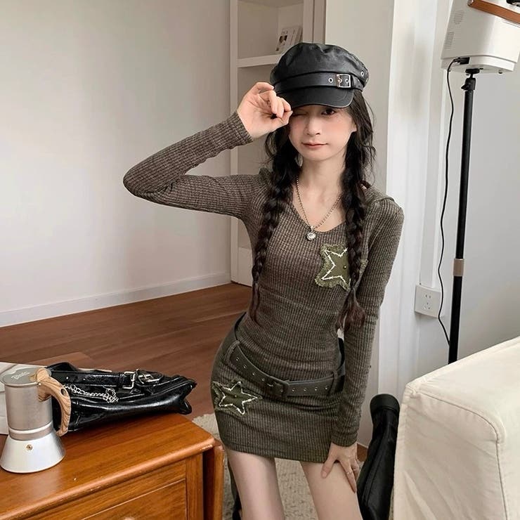 星刺繍フード付きワンピース | Alvia | 詳細画像6 