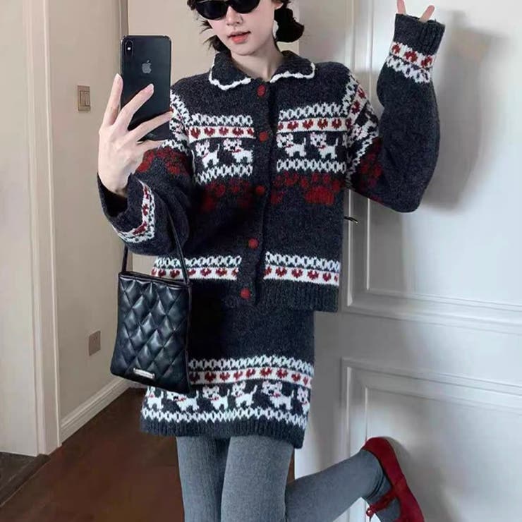 ２点セットニットカーディガン+スカート | Alvia | 詳細画像2 