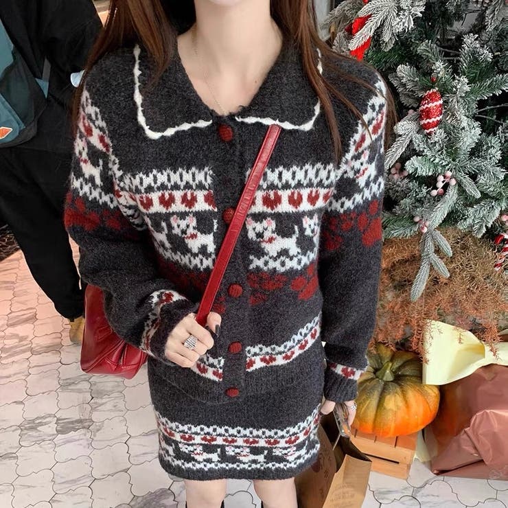 ２点セットニットカーディガン+スカート | Alvia | 詳細画像3 