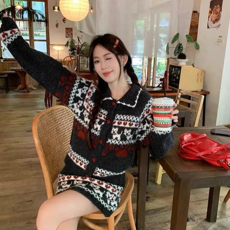 ２点セットニットカーディガン+スカート | Alvia | 詳細画像6 