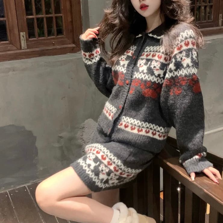 ２点セットニットカーディガン+スカート | Alvia | 詳細画像7 