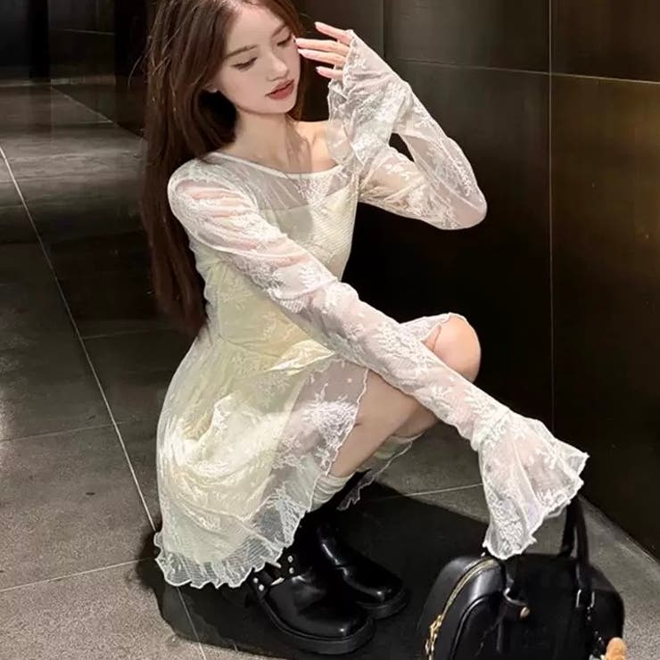 オフショルダーレースワンピース セクシー オフィス | Alvia | 詳細画像1 