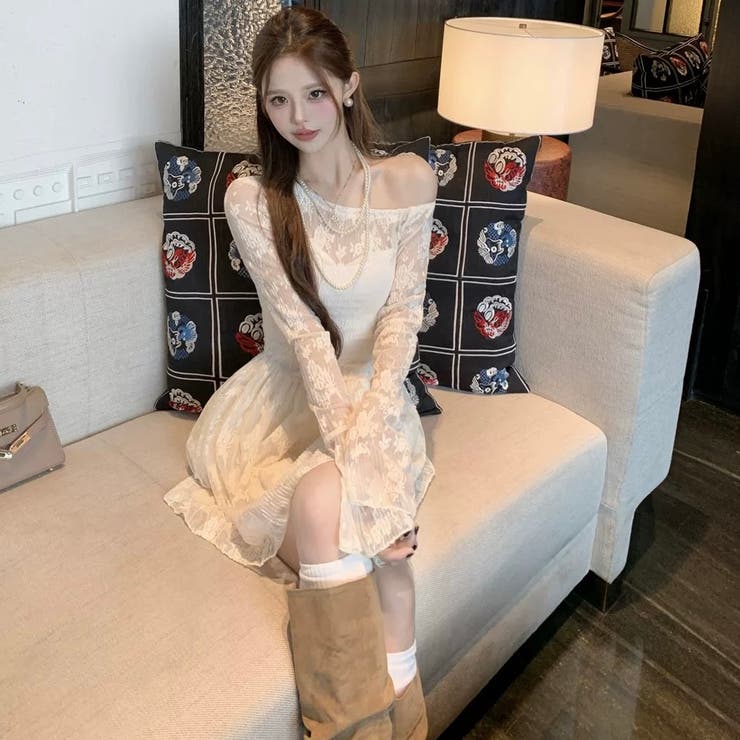 オフショルダーレースワンピース セクシー オフィス | Alvia | 詳細画像5 