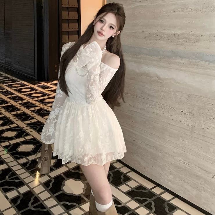 オフショルダーレースワンピース セクシー オフィス | Alvia | 詳細画像7 