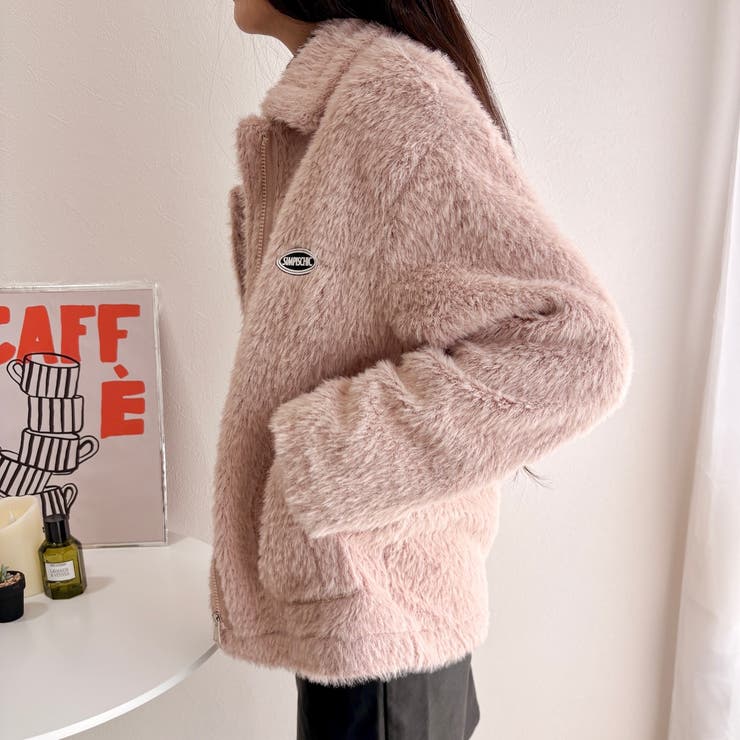 ピンク | シャギブルゾンコート | Alvia