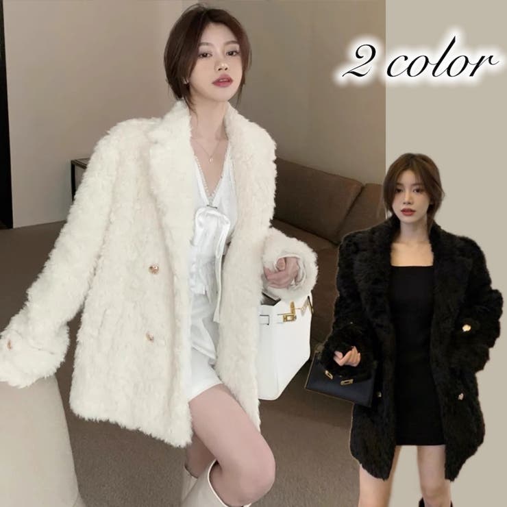 触れたくなるふわふわ感♡エコファーテーラードジャケット/コート | Alvia | 詳細画像1 