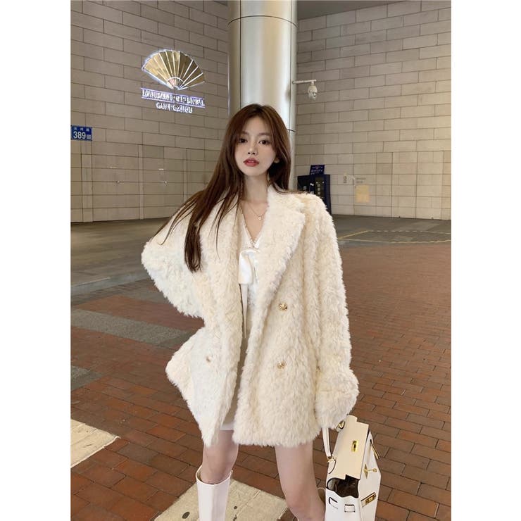 触れたくなるふわふわ感♡エコファーテーラードジャケット/コート | Alvia | 詳細画像7 