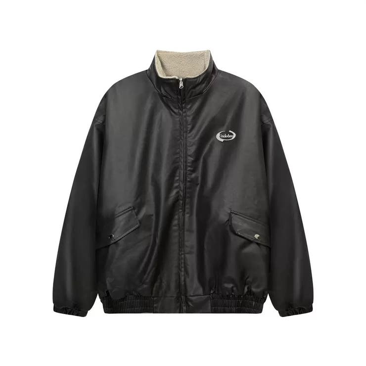 リバーシブルフェイクレザー×ボアアジャケット ブルゾン オーバーサイズ | Alvia | 詳細画像8 