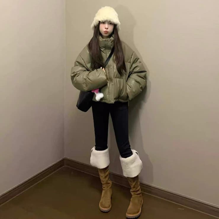 カーキ | スタンド中綿ジャケット | Alvia