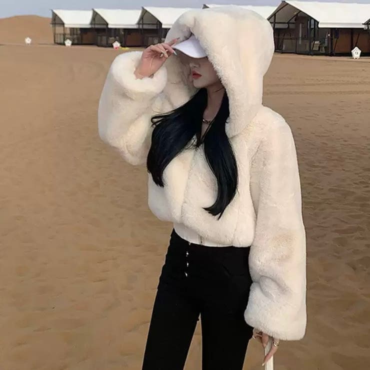 フード付きショートファーコート | Alvia | 詳細画像5 