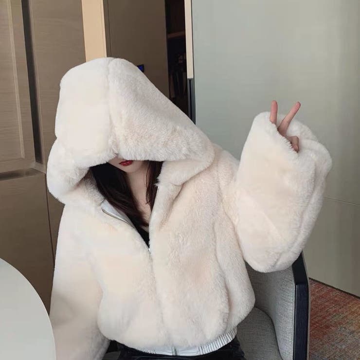 フード付きショートファーコート | Alvia | 詳細画像9 