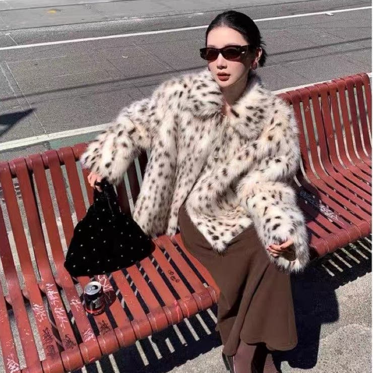 ヒョウ柄ファーコート | Alvia | 詳細画像1 