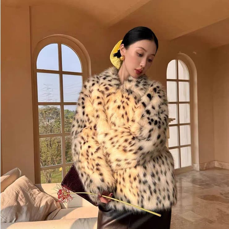 ヒョウ柄ファーコート | Alvia | 詳細画像2 