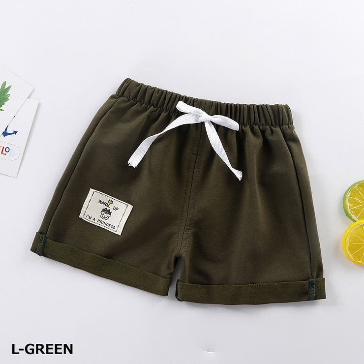 ショートパンツワッペン付きシンプルスウェットショートパンツ【ベイビーBABYキッズ薄手スウェットミニ裏毛大きめゆったりビッグスポーツBIGレディースジュニア原宿韓国ファッションおしゃれかわいい】