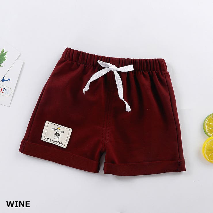 ショートパンツワッペン付きシンプルスウェットショートパンツ【ベイビーBABYキッズ薄手スウェットミニ裏毛大きめゆったりビッグスポーツBIGレディースジュニア原宿韓国ファッションおしゃれかわいい】