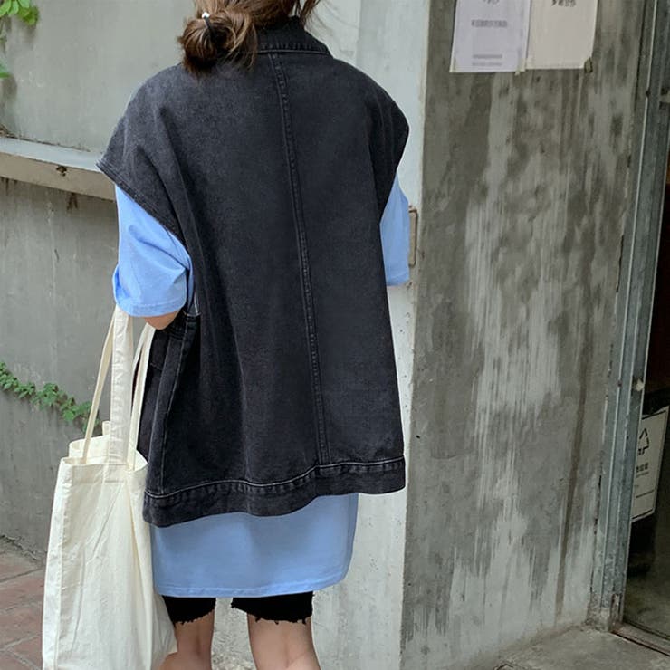 定価11万 23SS新作・極美品 オーバーサイズ デニム ジレ サイズ52相当 Starting Over ベスト ジレ オーバーサイズ デニム ワークベスト