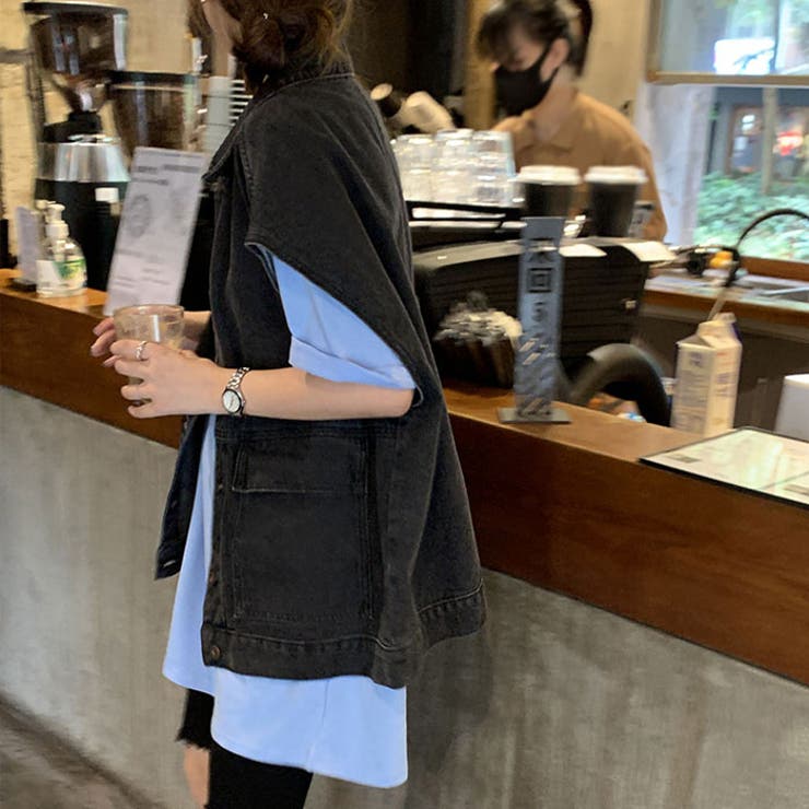 定価11万 23SS新作・極美品 オーバーサイズ デニム ジレ サイズ52相当 Starting Over ベスト ジレ オーバーサイズ デニム ワークベスト