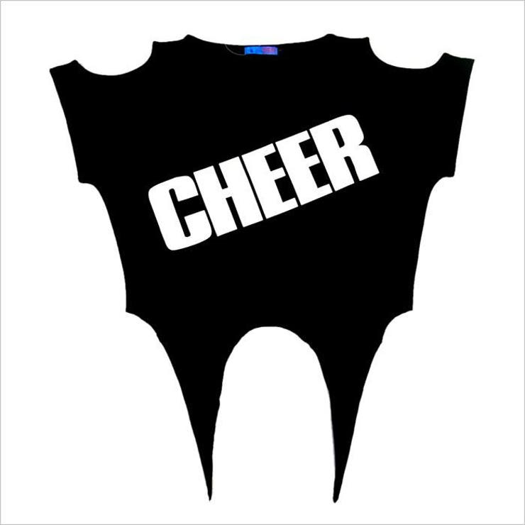 【CHEER】CHEERロゴプリント肩あきデザイン前結びトップス