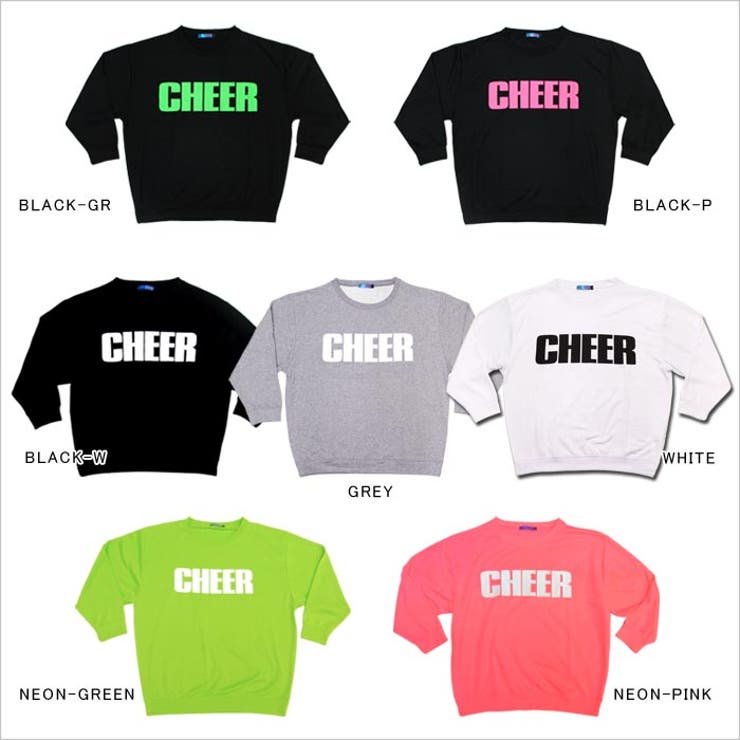 トレーナービッグシルエット【CHEER】[チアー]ネオンカラースウェットBIGトレーナー【ダンス衣装ヒップホップビッグサイズチアレディースキッズジュニアロゴフィットネスヨガジャズ原宿韓国ファッション子供服おしゃれかわいい】