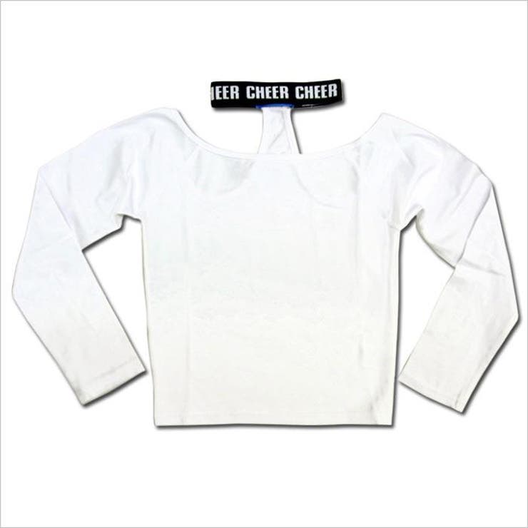 【CHEER】[チアー]オフショルダーストレッチチョーカートップス【肩見せオフショルモノトーンレディースキッズダンススポーツジム衣装ヒップホップジャズ】【】