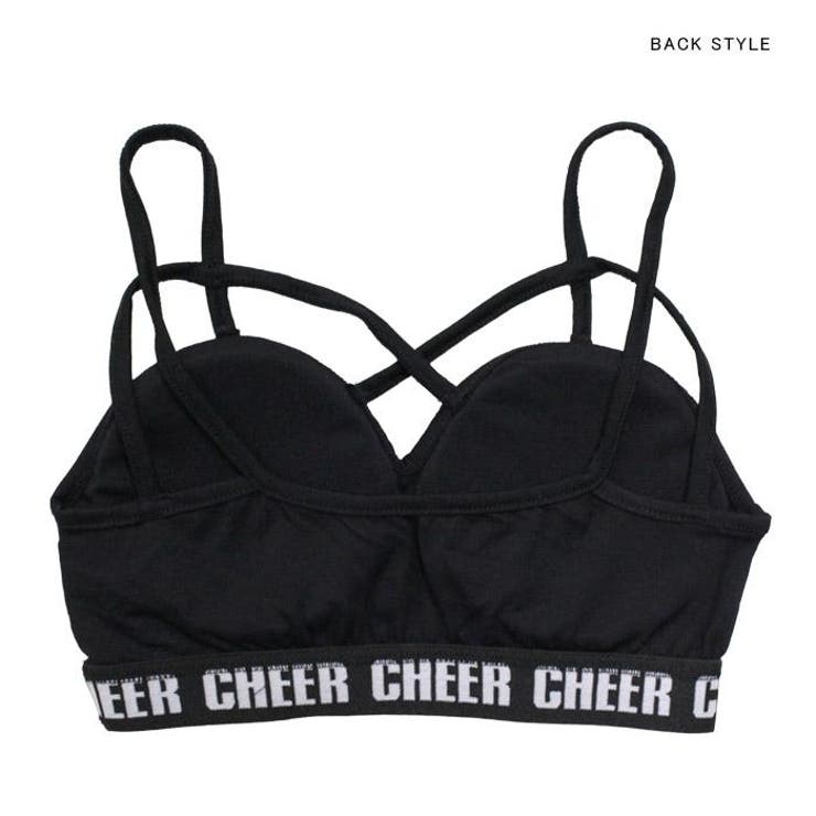 入荷後1週間10%OFF【CHEER】[チアー]ストラップデザインブラトップ・スポーツブラ（胸パッド取り外し可能）【ダンス衣装ヒップホップカップ付きスポブラ見せブラネオンカラーシンプルレディースキッズチア】